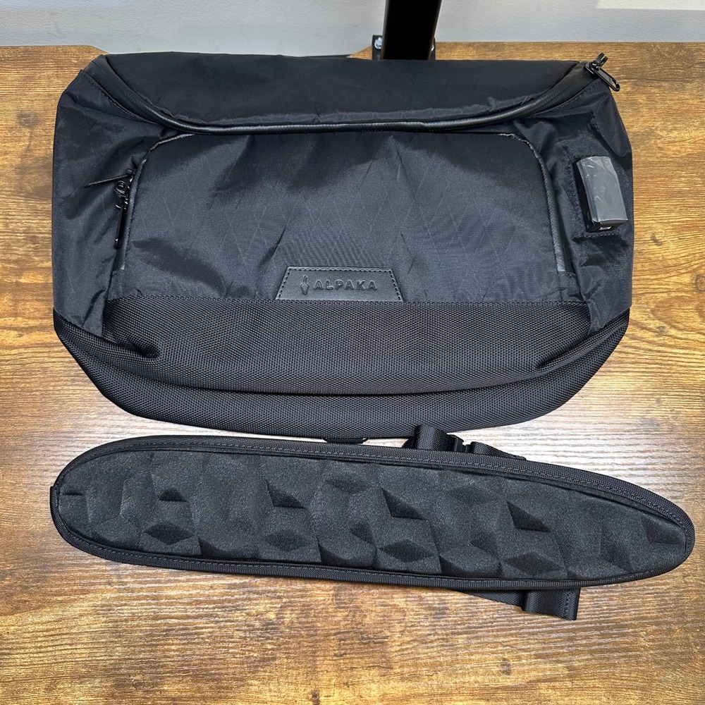 Alpaka Bravo Sling Max Black X-Pac Waterproof Tech Messenger Bag USB Port